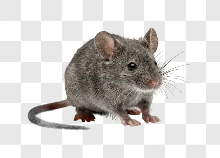 Gray Mouse Standing realistic fur black background