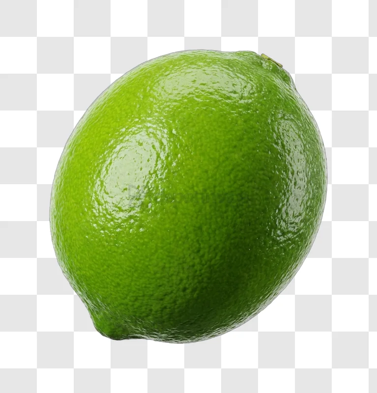 Green Lime With Glossy Surface vibrant green fruit isolated