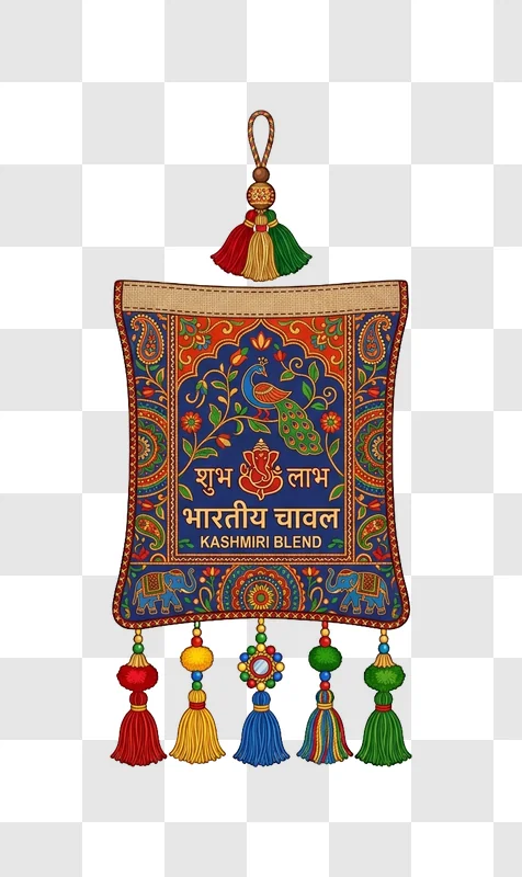 Indian Design Rice Packaging Tassel colorful intricate fabric textile