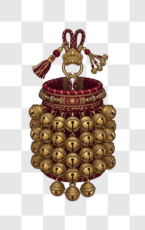 Indian Ghungroo Bells Traditional Dance maroon gold ornate bells