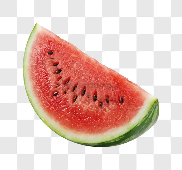 Juicy Watermelon Slice vibrant red fruit transparent background