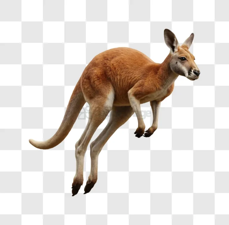 Kangaroo Leaping Gracefully Against transparent background red kangaroo jumping