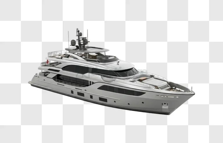 Luxury Yacht Floating in Calm Waters sleek silver modern vessel