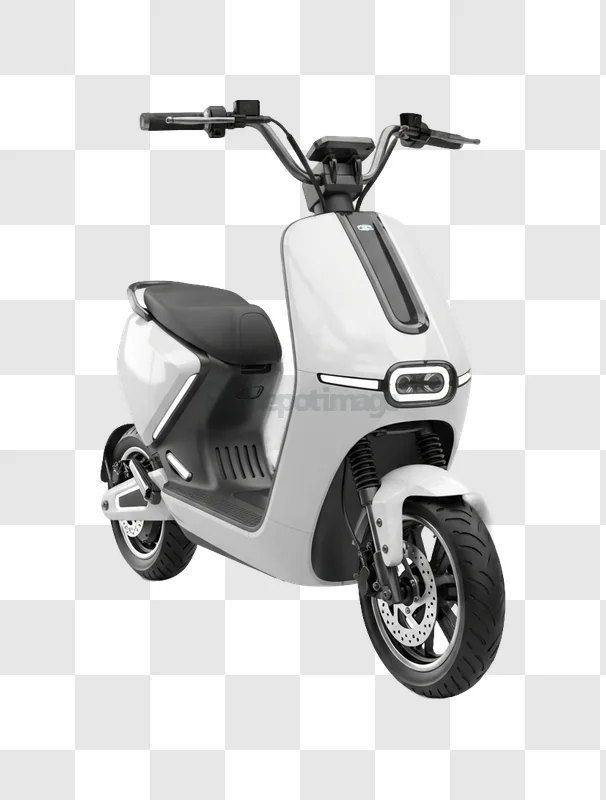 Modern Electric Scooter Parked Indoors white electric scooter transparent background
