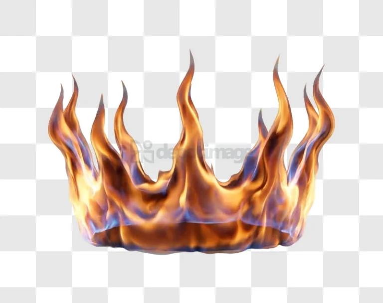 Orange and Blue Flame With Crown Shape vibrant fiery transparent background