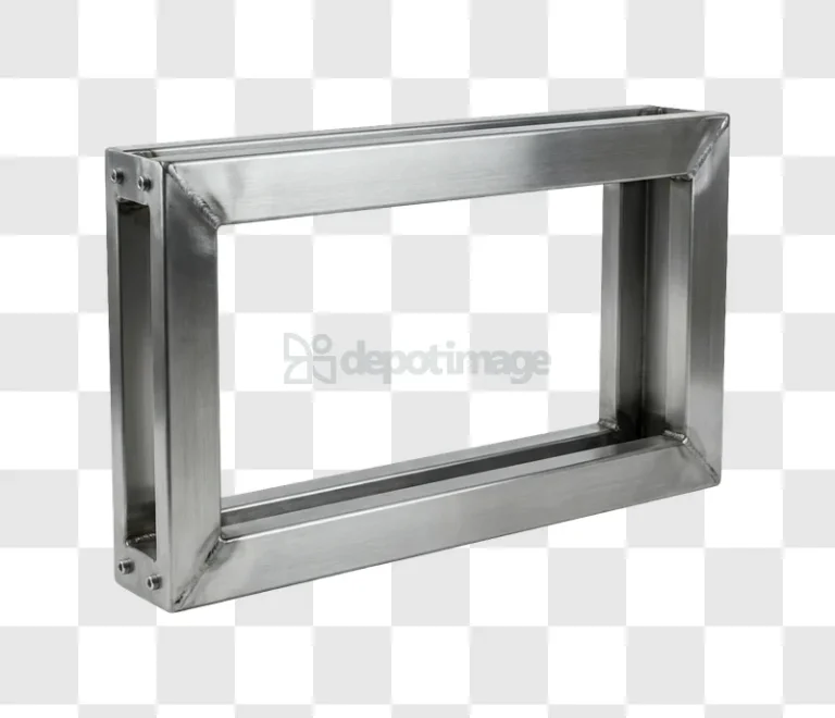 Rectangular Metal Frame Industrial Component brushed metal industrial design