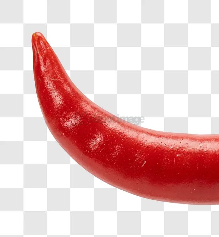 Red Chili Pepper Curved Against a vibrant red pepper on black background