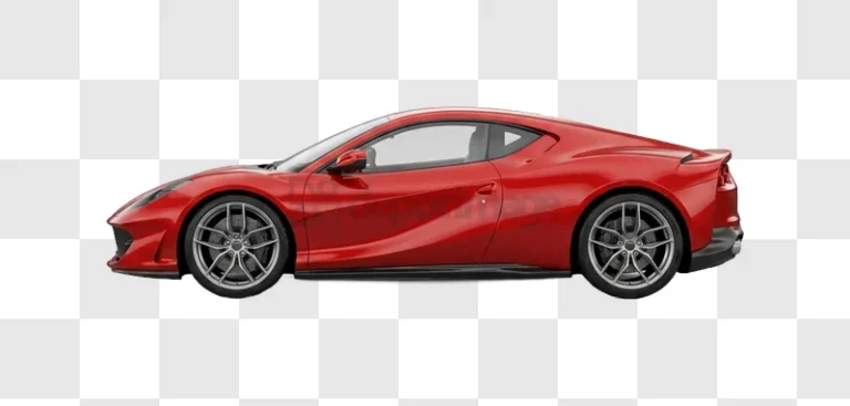 Red Sports Car Side View sleek design transparent background