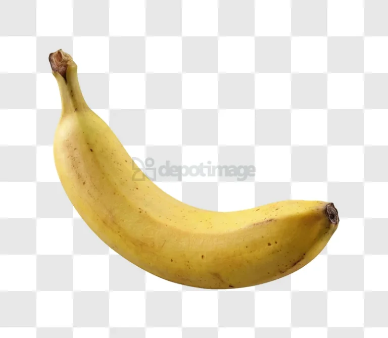Ripe Banana Curved Against yellow fruit black background