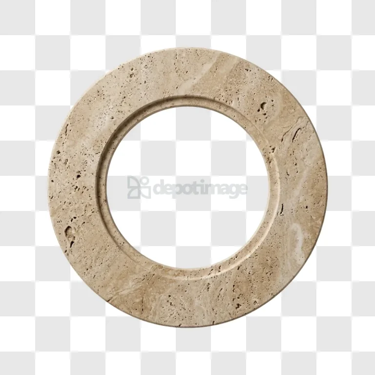 Round Travertine Stone Plate With Natural Texture light brown textured ring