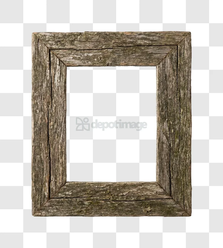 Rustic Weathered Wooden Picture Frame Isolated textured brown wood black background
