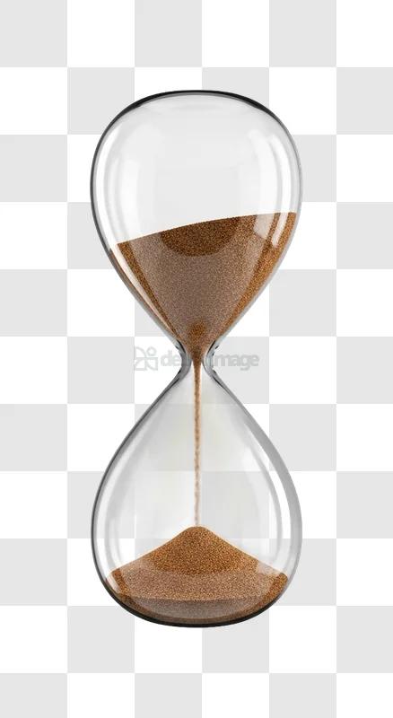 Sand Falling Through Hourglass clear glass brown sand