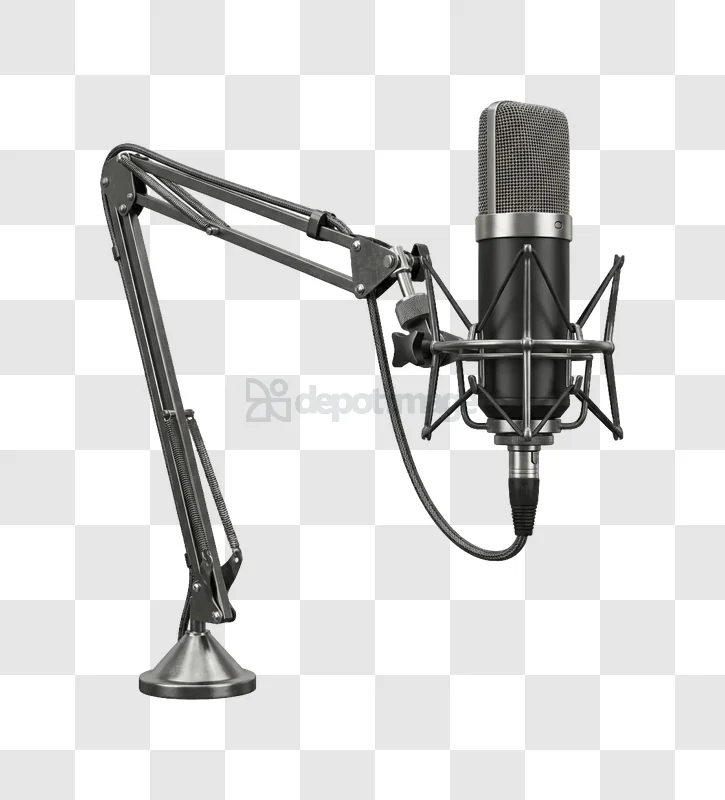 Studio Microphone With Boom Arm Setup professional dark gray metal