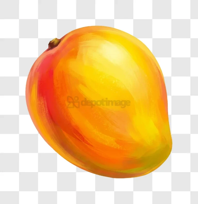 Vibrant Mango Illustration With Soft Gradient painterly style yellow red