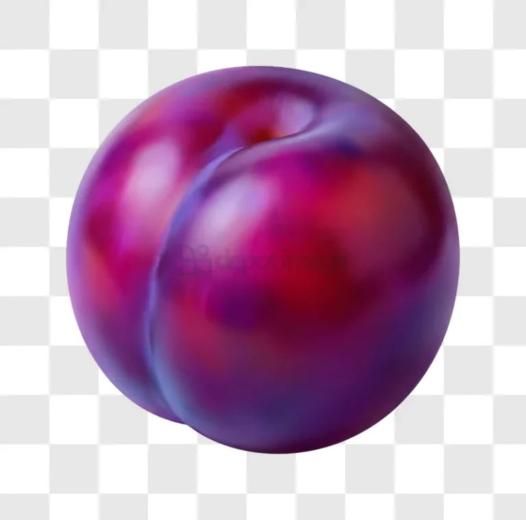 Vibrant Purple Plum With Soft Gradient, realistic fruit transparent background