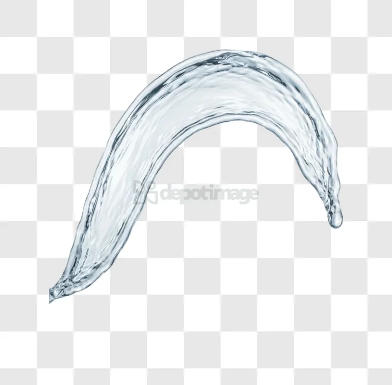 Water Arc Flowing Against clear liquid splash transparent background