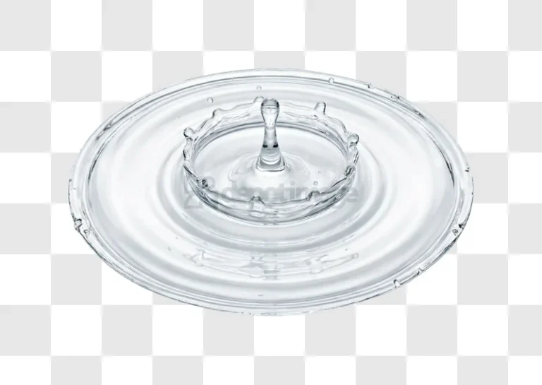 Water Drop Creating Ripple Effect on Surface clear liquid transparent background
