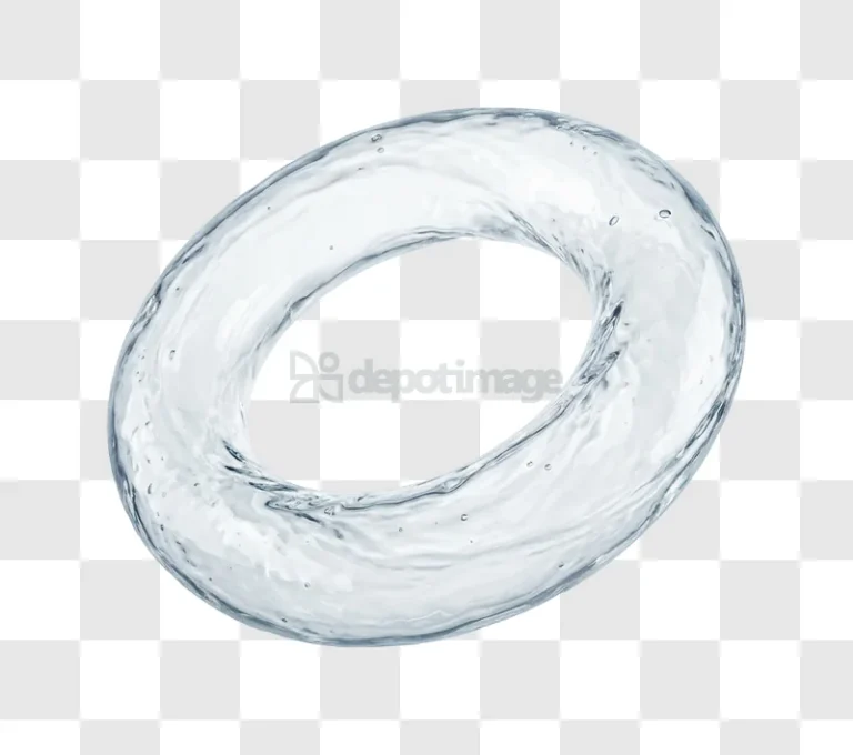 Water Ring Floating transparent liquid element, clear water, black background