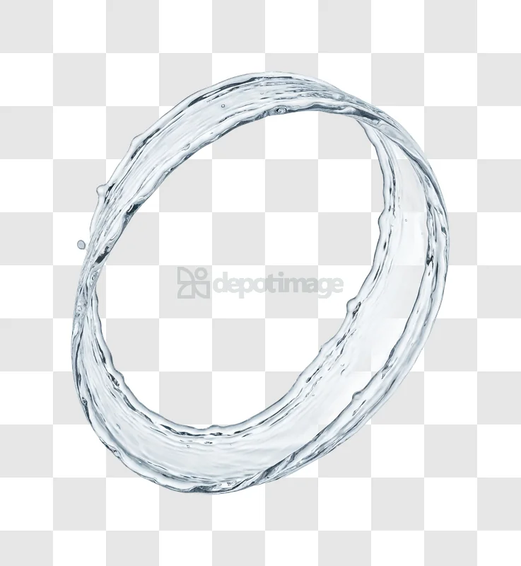 Water Ring Forming in Air Transparent dynamic clear water on black