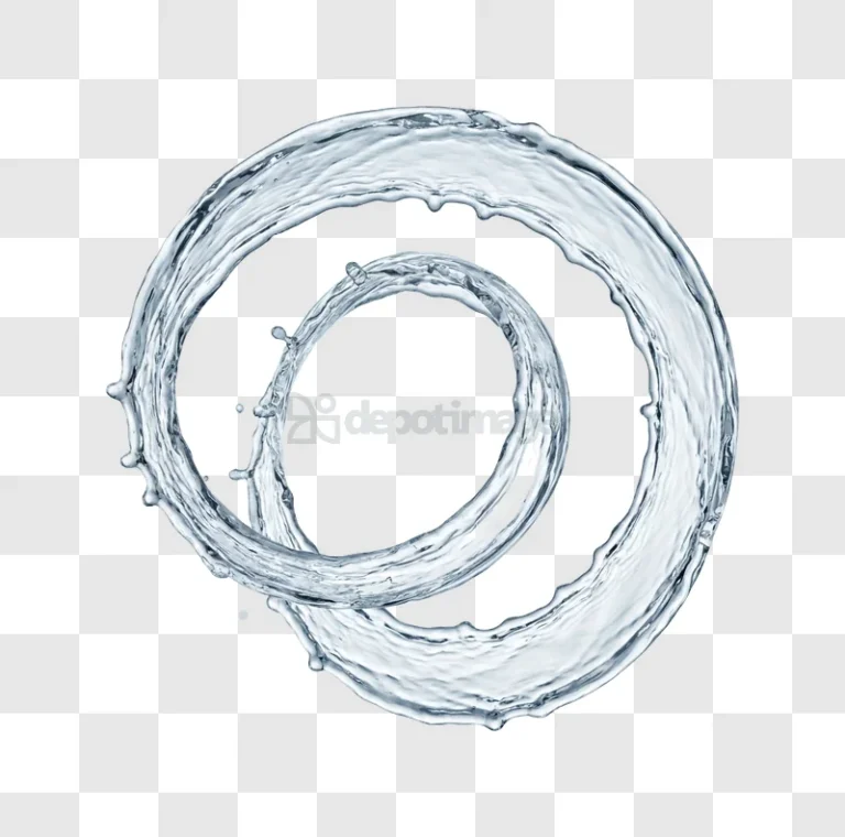 Water Spiral Forming in Air dynamic splash transparent background