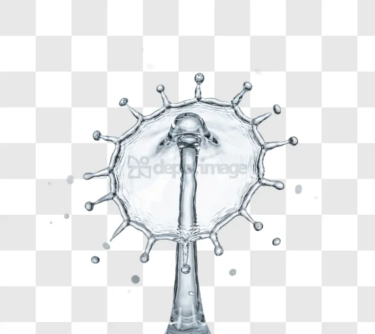 Water Splash Crown Against clear liquid collision black background