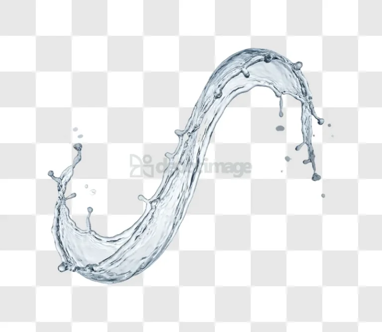 Water Splash Curving Against clear blue water flowing transparent