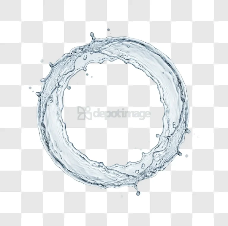 Water Splash Forming Circular Shape transparent background clear liquid