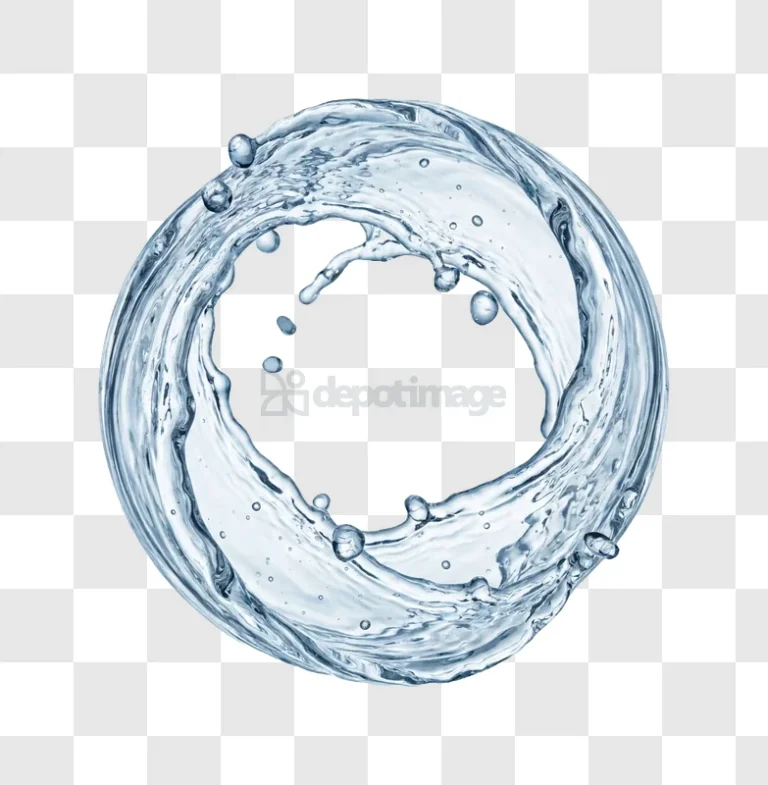 Water Splash Forming Circular Shape Transparent clear blue liquid motion