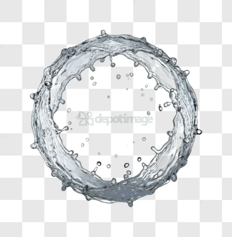 Water Splash Ring in Mid Air clear liquid black background