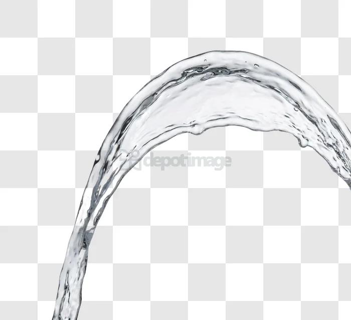 Water Stream Arcing transparent background clear liquid