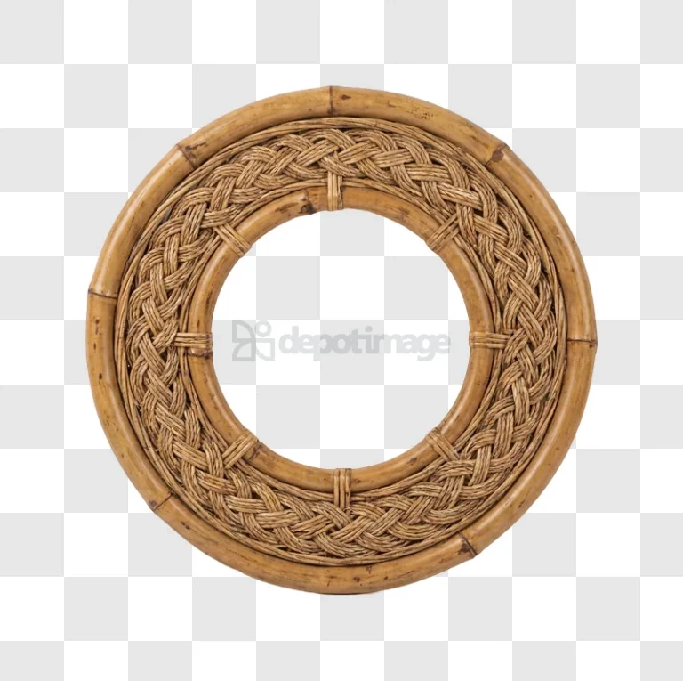 Woven Rattan Round Frame Natural Material braided texture natural color