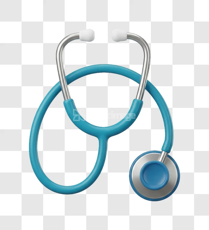 3d Render Medical Stethoscope Teal Icon 3d render transparent background