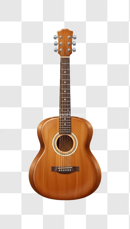 Acoustic Guitar Sound Symbol Music Instrument wooden brown detailed transparent background