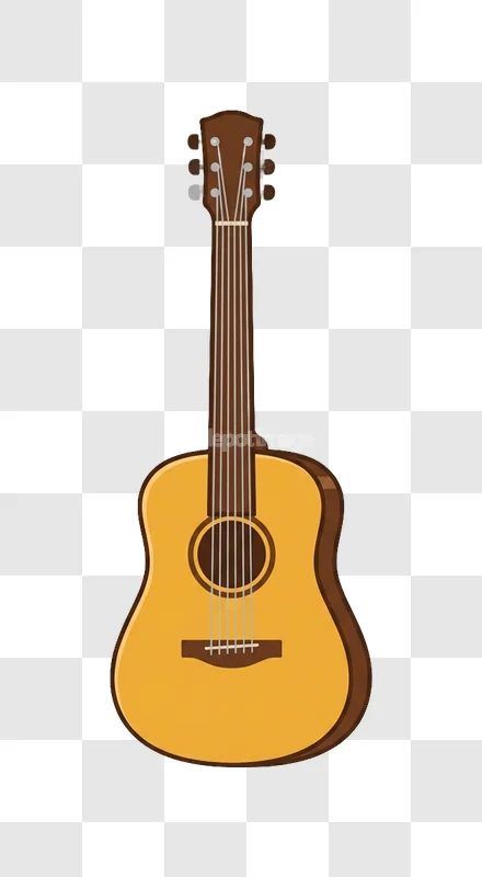 Acoustic Wooden Brown Guitar Musical Instrument