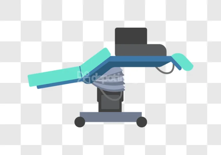 Adjustable Surgical Operating Table Medical Equipment flat design blue green