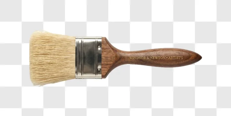 Artist Paint Brush With Gold Lettering natural bristles wooden handle