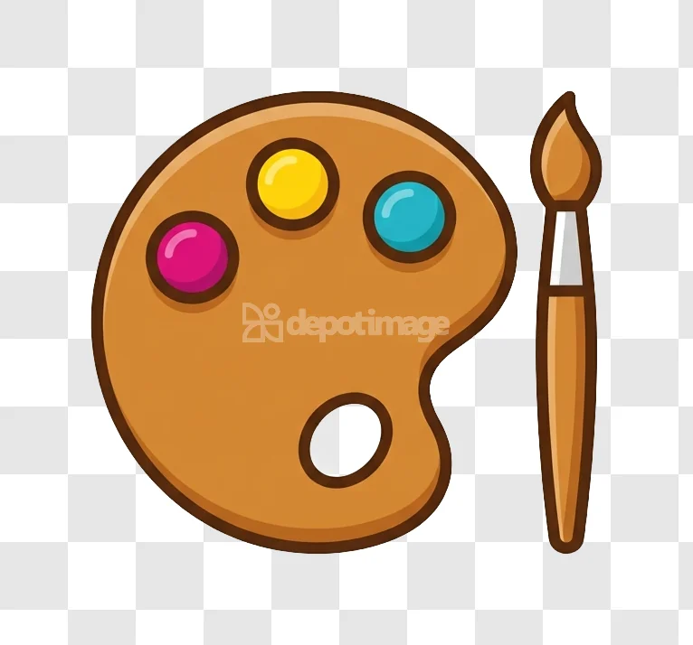 Artist Wooden Palette Paint Brush Art Tools