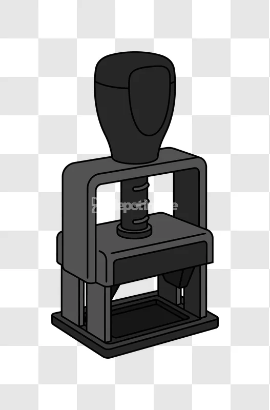Automatic Rubber Stamp Ink Pad Black vector illustration dark gray