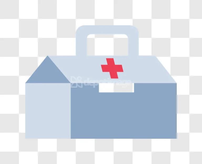 Basic First Aid Kit Medical Flat Icon light blue flat design red cross