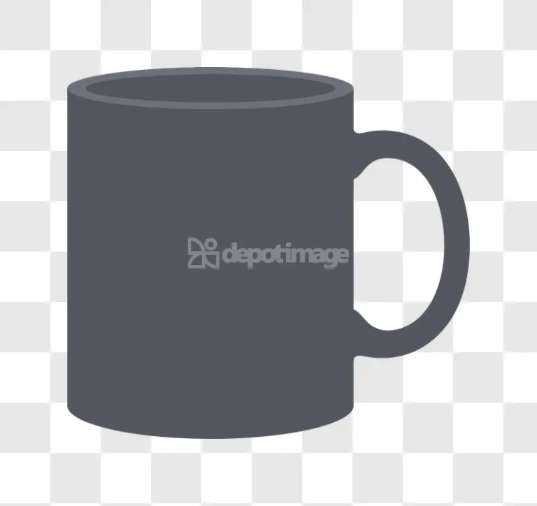 Basic Plain Dark Grey Coffee Mug flat solid color transparent background