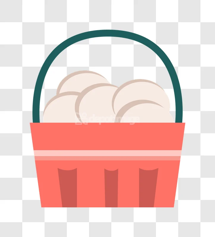 Basket Filled Fresh Eggs Wedding Event Icon flat design red green