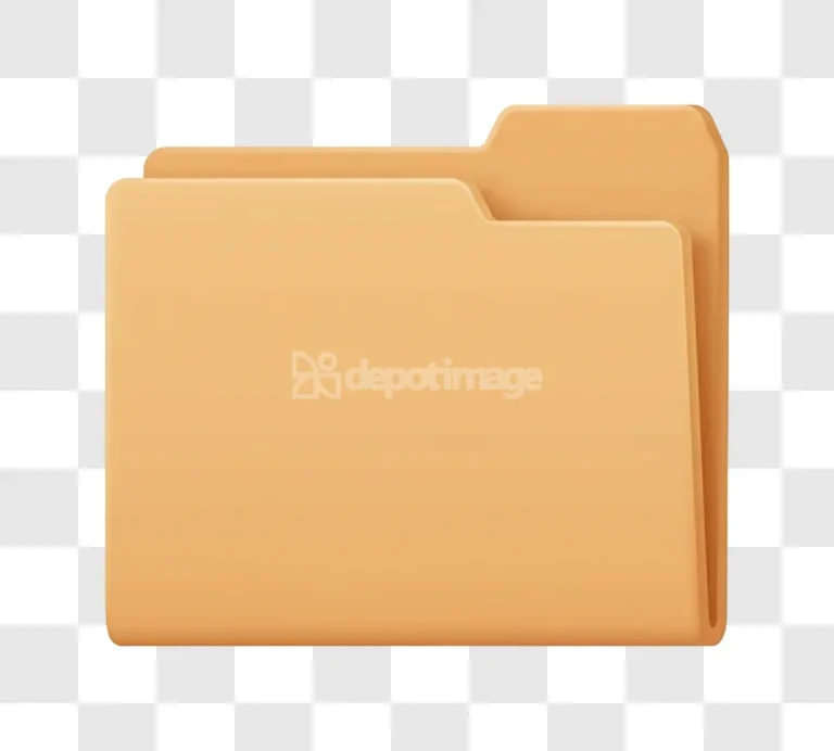 Beige Computer Folder Icon Storage Data 3d clean 3d render transparent background
