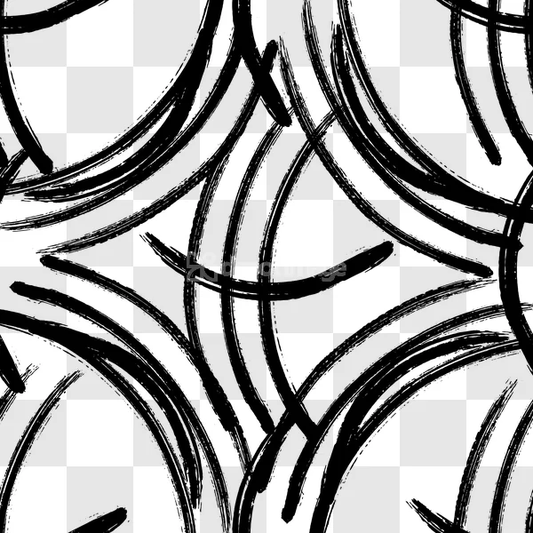 Black Abstract Brushstrokes Seamless Pattern Design