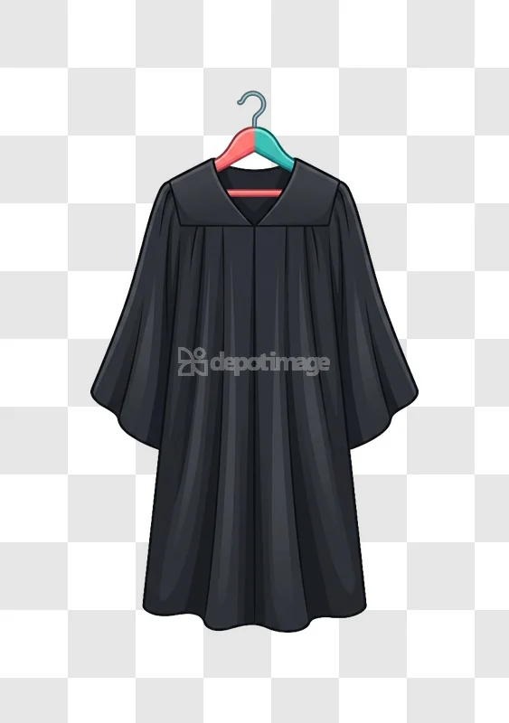 Black Academic Graduation Robe Clothing Hanger cartoon style transparent background