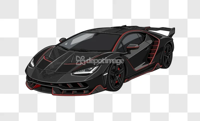 Black and Red Sportcar Vector Illustration detailed dark illustration with red accents