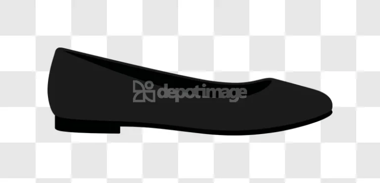Black Ballet Flat Shoe simple flat graphic silhouette