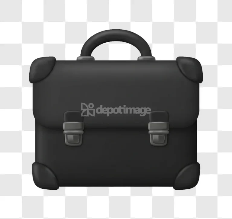 Black Briefcase Business Accessory Symbol Icon 3D render dark gray