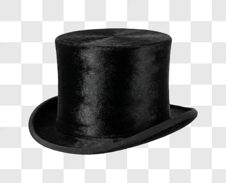 Black Furry Top Hat Against black background, textured fur, elegant accessory