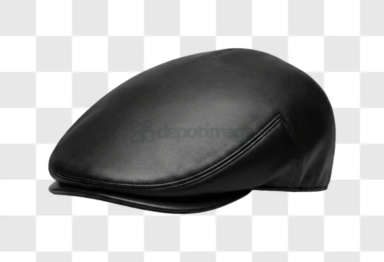 Black Leather Flat Cap sleek design black material