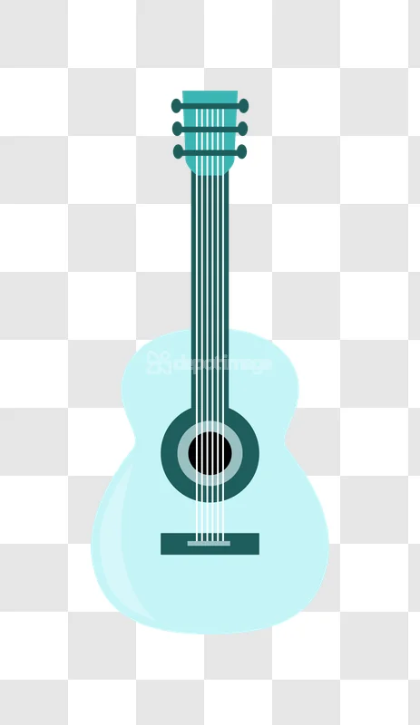 Blue Acoustic Guitar Musical Event Decoration